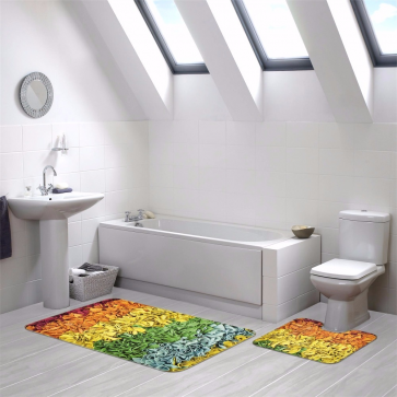 Rengarenk Kumaşlar Tasarım Banyo Paspası 2 Parça Set 50x80 cm