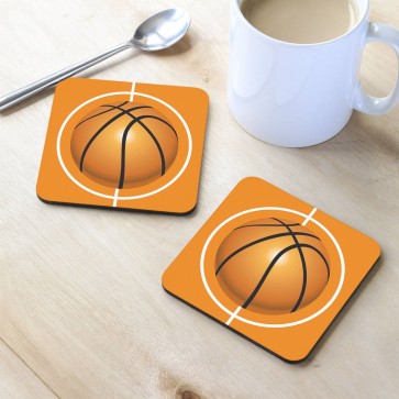 Basketbol Tasarım MDF Bardak Altlığı 10x10 cm