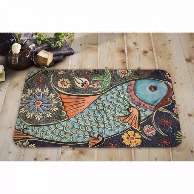 Mozaik Balık Ev İçi Paspas 45x75 cm PASPASLAR EVİM OLUNCA