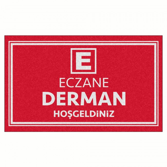 kisiye ozel eczane tasarim kapi onu ve ev ici paspas 45x75 cm