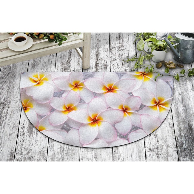 papatya baskili tasarim kapi onu ve ev ici paspas 40x70 cm yarim ay