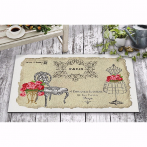 Paris Post Card Kapı Önü ve Ev İçi Paspas 45x75 cm