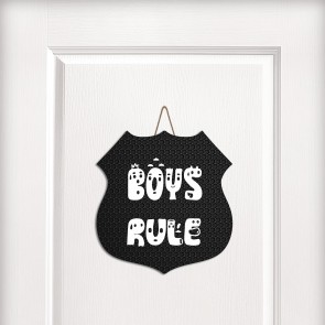 Boys Rule Tasarım Ahşap Kapı ve Duvar Süsü