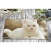 Kızgın Beyaz Kedi Tasarım Kapı Önü ve Ev İçi Paspas 45x75 cm