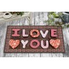 I Love You Çikolata Tasarım Kapı Önü ve Ev İçi Paspas 45x75 cm