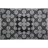Floral Barok Kapı Önü Paspas Halısız 45x70 cm Gümüş 